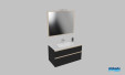 Meuble de salle de bains Bella vista de Decotec, largeur 100 cm, coloris noir mat