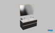 Meuble de salle de bains Bella vista de Decotec, largeur 120 cm, coloris noir mat