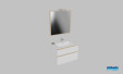 Meuble de salle de bains Bella vista de Decotec, largeur 80 cm, coloris blanc mat