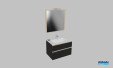 Meuble de salle de bains Bella vista de Decotec, largeur 80 cm, coloris noir mat