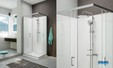 Cabine de douche intégrale Moorea avec porte coulissante version Avantage de la marque Hoesch by Leda