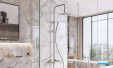 Colonne de douche thermostatique inox brossé One Piece de Paini