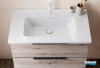 zoom plan vasque Blanc brillant du meuble Passion de Burgbad, Largeur 80 cm coloris Chêne argenté