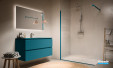 Meuble salle de bains Florence 2 tiroirs coloris Bleu Océan de chez Karol 