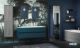 meuble salle de bain sanijura frame bleu canard