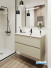 Meuble vasque 2 tiroirs avec prise de main Elyps coloris Safari et plan Blanc brillant