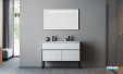 Meuble de salle de bains Groove largeur 120 cm coloris Blanc mat de la marque Burgbad