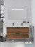 Meuble salle de bains Burgbad mix & match avec vasque à poser et façade coloris decor rouille