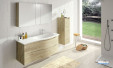 Meuble de salle de bain Twist Chêne san remo Plan Blanc brillant de Cedam