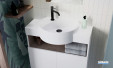 Meuble de salle de bains Astuce coloris blanc mat par Decotec