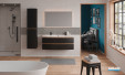 Meuble Bel Ami L. 125 cm, double vasque, 2 tiroirs, finition Noir mat de Decotec