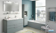 Meuble de salle de bains faciles à intégrer Collection Delphy Graphic 104 vert aloé mat 1