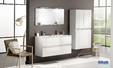 Meuble de salle de bains D Motion largeur 120 avec double vasque et 2 coulissants coloris Blanc brillant de Delpha