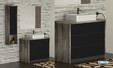 Meubles Charme pour vasque à poser coloris héritage et façade noir mat de la marque Lido