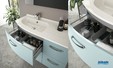 Meuble vasque 4 tiroirs Elio coloris Fjord et plan Artic brillant de la marque Ambiance Bain