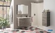 Meuble de salle de bains Elio avec 4 tiroirs coloris Inari et plan vasque blanc mat de Ambiance Bain