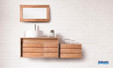 ensemble mobilier salle de bains en bois clair Cube Line Art