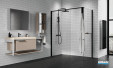 paroi de douche kuadra h+h frame transparent noir de novellini