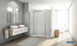 Porte coulissante 2 volets Divera D22S2B + Paroi fixe en ligne D22FF de SanSwiss