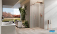 Paroi de douche accès d'angle Riga A Or rose brossé de Novellini