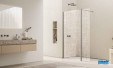 Paroi de douche Walk-in Easy 2.0 Loft 73 avec volet pivotant à 180° par Ronal coloris Nickel brossé