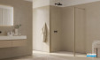 Paroi de douche Walk-in Easy 2.0 Transparent avec volet pivotant à 90° par Ronal Métal champagne
