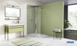 Paroi de douche fixe sérigraphiée chromé Fil d'eau II par Ronal