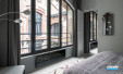 Radiateur Compaver Nativ par Intuis modèle plinthe 1000w en coloris Noir astrakan