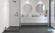 receveur douche zenon line core plus marbre noir revetement assorti panneaux marbre calcatta