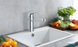 Robinet cuisine Logis M31, installation devant fenêtre, chrome Hansgrohe