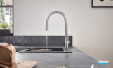 robinetterie evier talis m54 210 avec douchette extractible chrome de hansgrohe