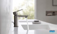 Mitigeur lavabo Lineare taille XS finition Hard Graphite Brossé de Grohe