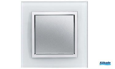 Plaque De Finition Simple Hager Kallysta EPURE - Verre CRISTAL ALBA - Pour Installation électrique
