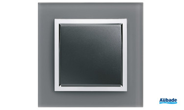 Plaque De Finition Simple Hager Kallysta Epure - Verre Cristal Style Baroque - Neuf (Sans Emballage)