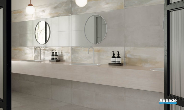 Collection Materia par Ceramiche Piemme en coloris Shimmer et Raku Warm