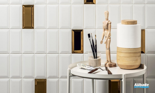 Collection Metro par Cesi Ceramica en coloris Talco et Gold