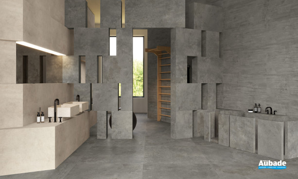 Collection Fabrika par Emil Ceramica en coloris Grey et décor Kalco Grey