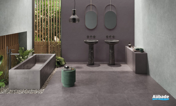 Collection Sixty par Emil Ceramica en coloris Anthracite/Salvia