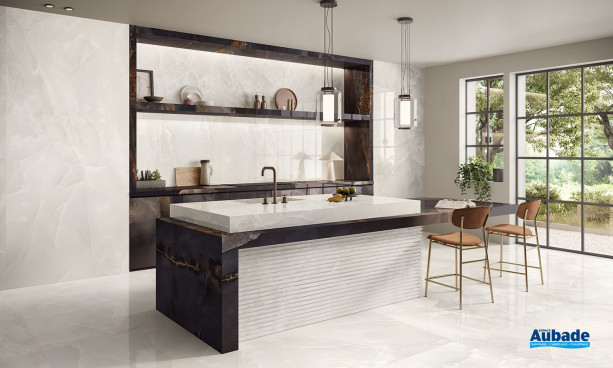Collection Tele Di Marmo Onyx par Emil Ceramica en coloris Ivory
