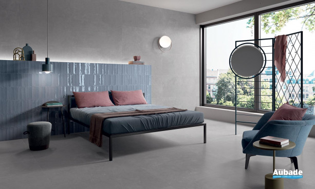 Collection Totalook par Emil Ceramica en coloris Grigio et décors Blu Avio Majolica Matt et Lux