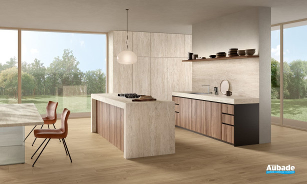 Collection Stone Lab par Fondovalle en coloris Travertino