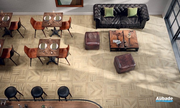 Collection Parquet par Pavigres en coloris Pine Shell, Pine Squares, Pine Cross et Pine Chevron