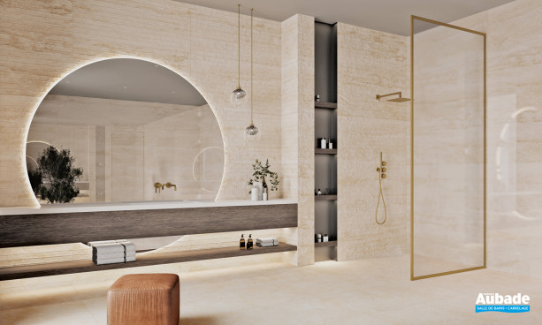 Collection Travertino par Pavigrés en coloris et décor Corso Oro