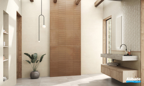 Collection Watery par Tau Ceramica en coloris Tan et décor Cotto