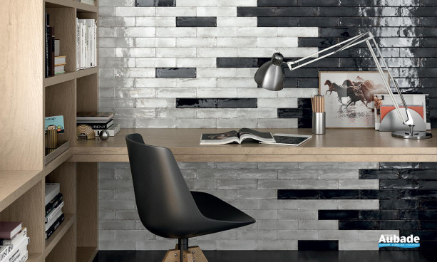 Collection Metallica par Viva Ceramica en coloris Dark, Black Brick Lux et White Brick Lux