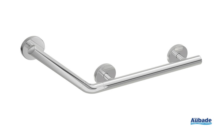 barre d'appui chromée adaptée à la mobilité réduite d'Hewi Warm Touch