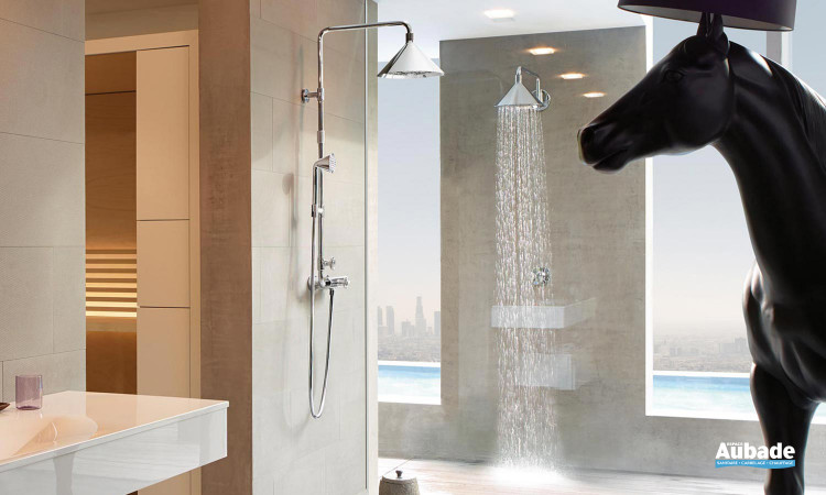 Showerpipe avec mitigeur thermostatique, douche de tête 2jet 240 mm et douchette 1jet de Axor