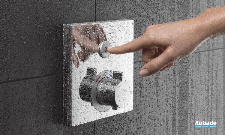 Set de finition pour mitigeur thermostatique ShowerSelect encastré avec robinet d'arrêt de Hansgrohe