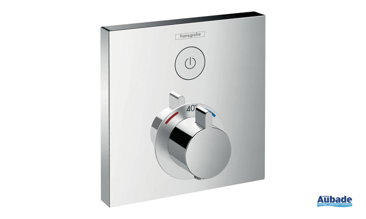 Set de finition pour mitigeur thermostatique ShowerSelect encastré avec robinet d'arrêt de Hansgrohe