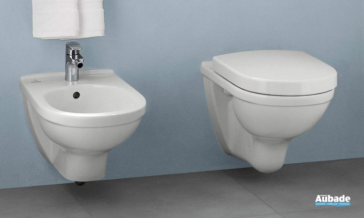 Ensemble WC avec cuvette suspendue et à fond creux O.novo de Villeroy & Boch